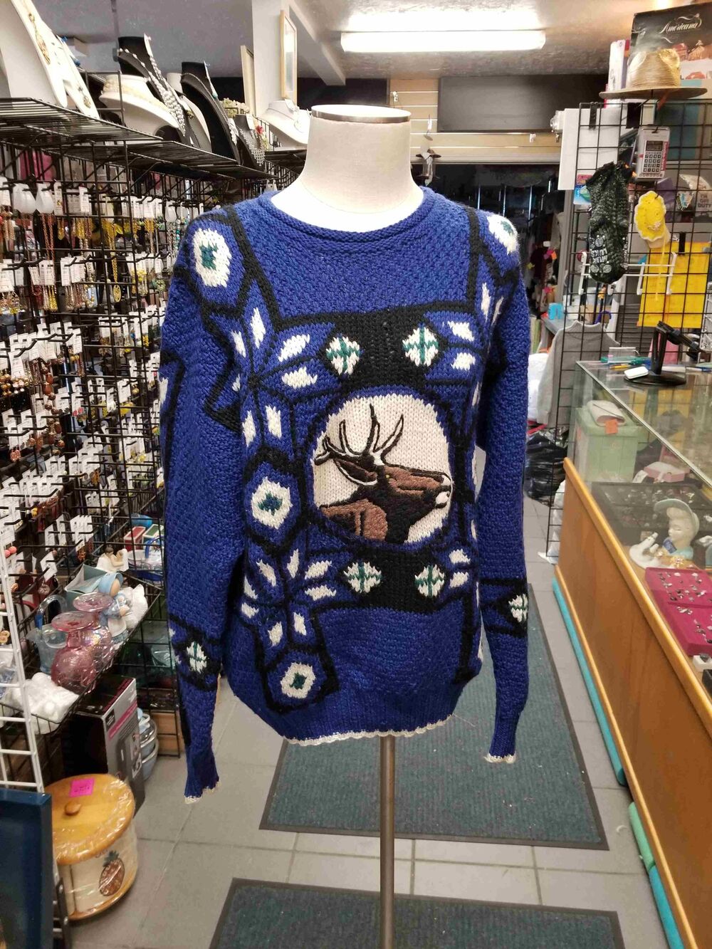 Robert Szock Vintage wool sweater deer head